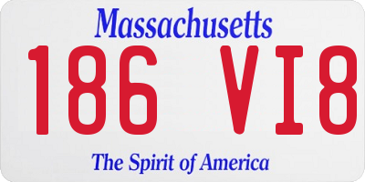 MA license plate 186VI8