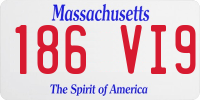 MA license plate 186VI9