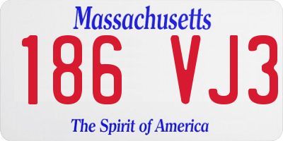 MA license plate 186VJ3