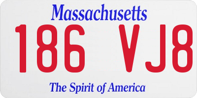 MA license plate 186VJ8