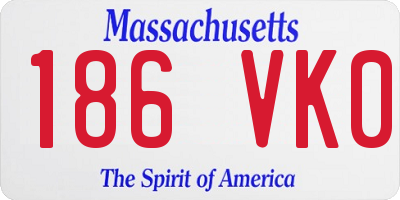 MA license plate 186VK0