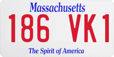 MA license plate 186VK1