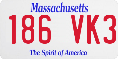 MA license plate 186VK3