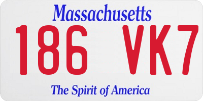 MA license plate 186VK7