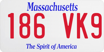MA license plate 186VK9