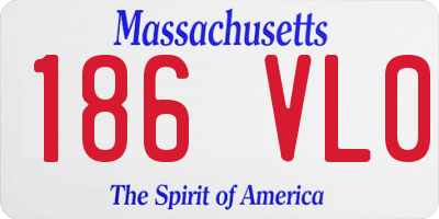 MA license plate 186VL0