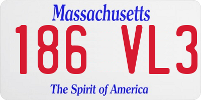 MA license plate 186VL3