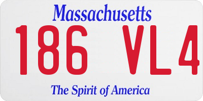 MA license plate 186VL4