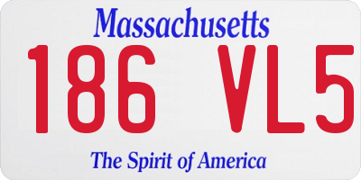 MA license plate 186VL5
