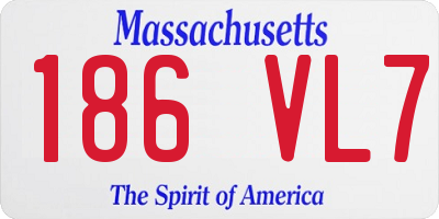 MA license plate 186VL7