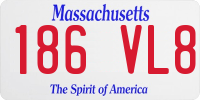 MA license plate 186VL8