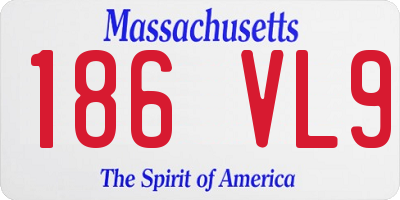 MA license plate 186VL9