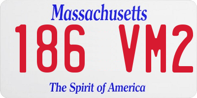 MA license plate 186VM2