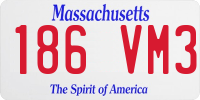 MA license plate 186VM3