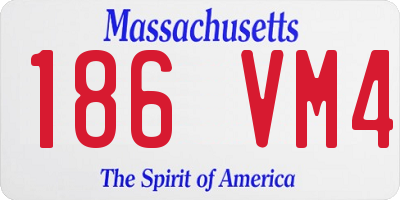 MA license plate 186VM4