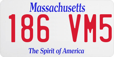 MA license plate 186VM5