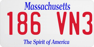 MA license plate 186VN3