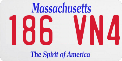 MA license plate 186VN4