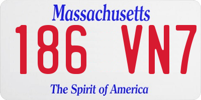 MA license plate 186VN7