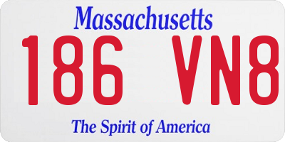 MA license plate 186VN8