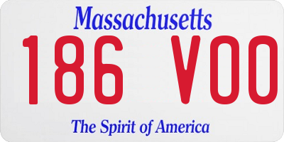 MA license plate 186VO0