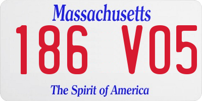 MA license plate 186VO5