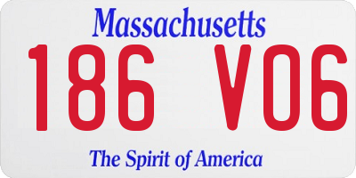 MA license plate 186VO6