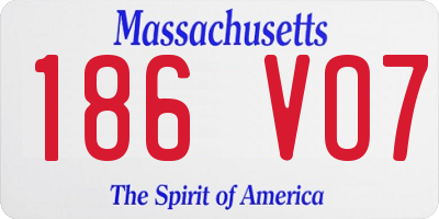 MA license plate 186VO7