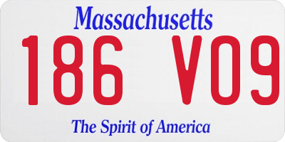MA license plate 186VO9