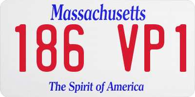 MA license plate 186VP1
