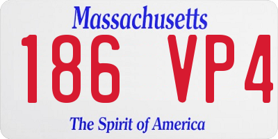 MA license plate 186VP4