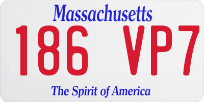 MA license plate 186VP7