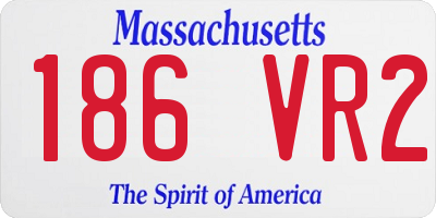 MA license plate 186VR2