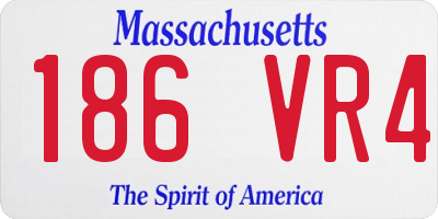 MA license plate 186VR4