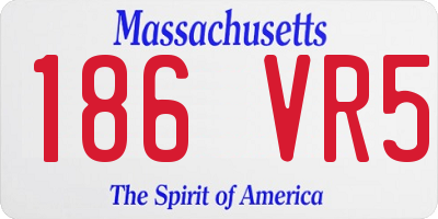 MA license plate 186VR5
