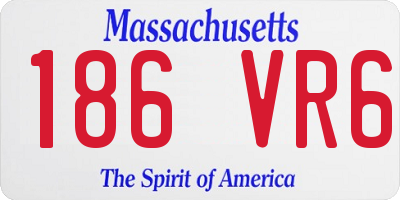 MA license plate 186VR6