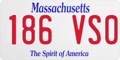 MA license plate 186VS0