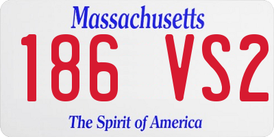 MA license plate 186VS2