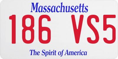 MA license plate 186VS5