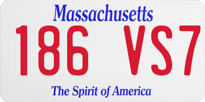 MA license plate 186VS7