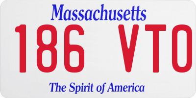 MA license plate 186VT0