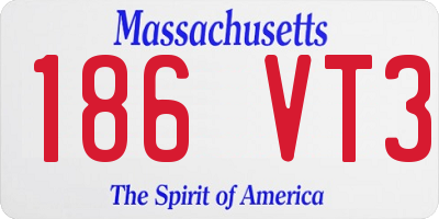 MA license plate 186VT3