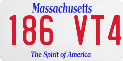 MA license plate 186VT4
