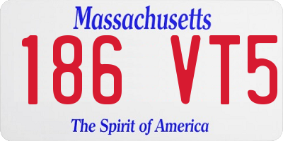 MA license plate 186VT5