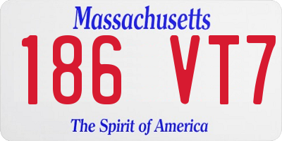 MA license plate 186VT7