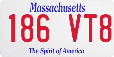MA license plate 186VT8