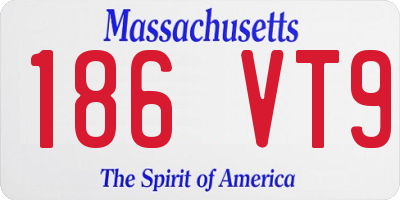MA license plate 186VT9