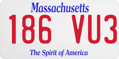MA license plate 186VU3