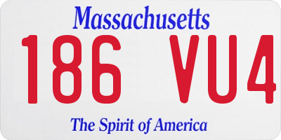 MA license plate 186VU4