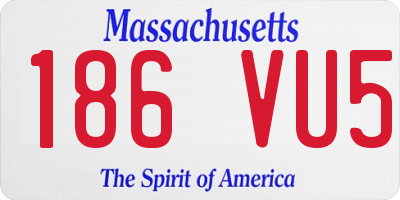 MA license plate 186VU5